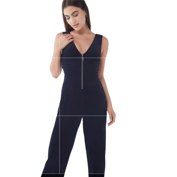 BDG Urban Outfitters April Corduroy Zip-Front Jumpsuit Black Cropped size Small - Picture 1 of 11